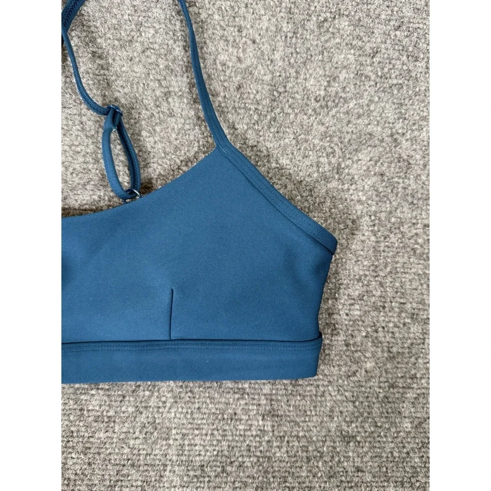 Alo Yoga Airlift Intrigue Bra Women's Small Eclipse Blue Strappy Sports Bra Rare